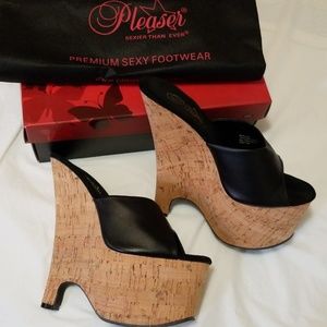 pleaser wedge heels